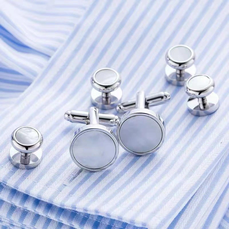 Round Deep Sea Shell Cufflinks Set