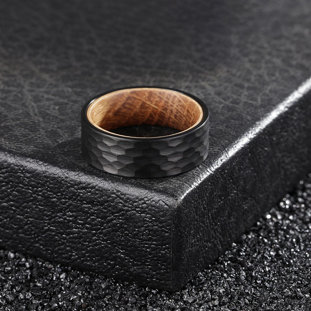 Scratch Resistant Ring With Barrel Wood