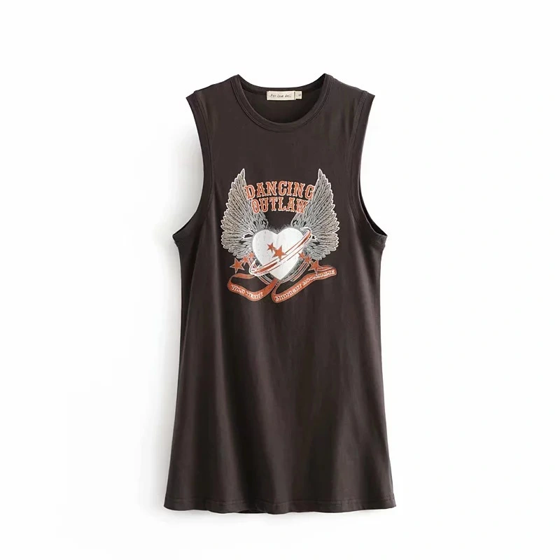 Vest Sling Trend Fashion Print Loose T-Shirt Top