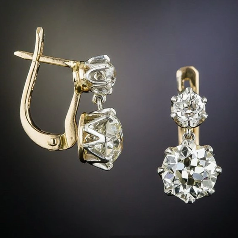 European And American Temperament Luxury Women's Zircon Earrings