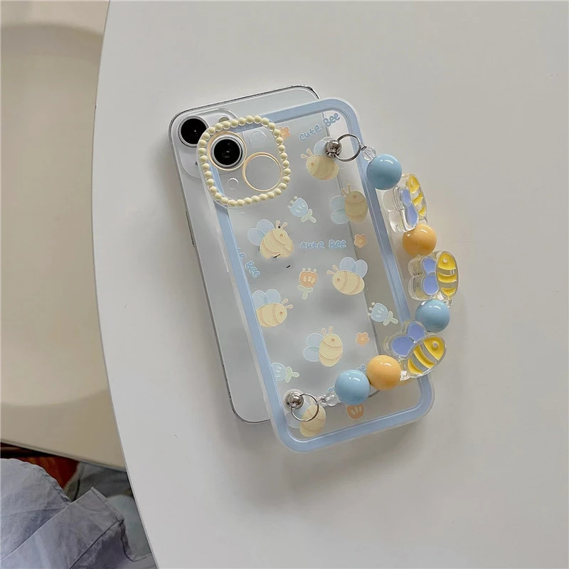 Cute And Funny Cartoon Little Bee Chain Mobile Phone Case