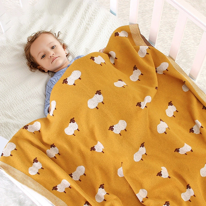 Ins Hot Sale Baby Blanket Knitted Sheep Windproof