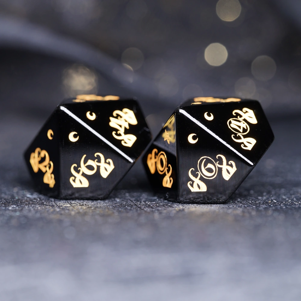 Natural Obsidian Tentacle Pattern Dice