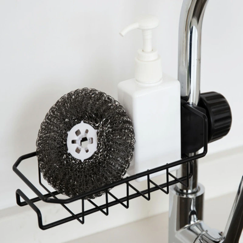 Kitchen Innovative Draining Rack Faucet Rack Sink Rag Storage Rack Stainless Steel Dishcloth Organizing Rack