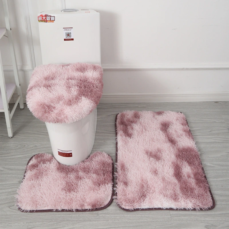 Tie-dye Plush Rug Plush Toilet Three-piece Set