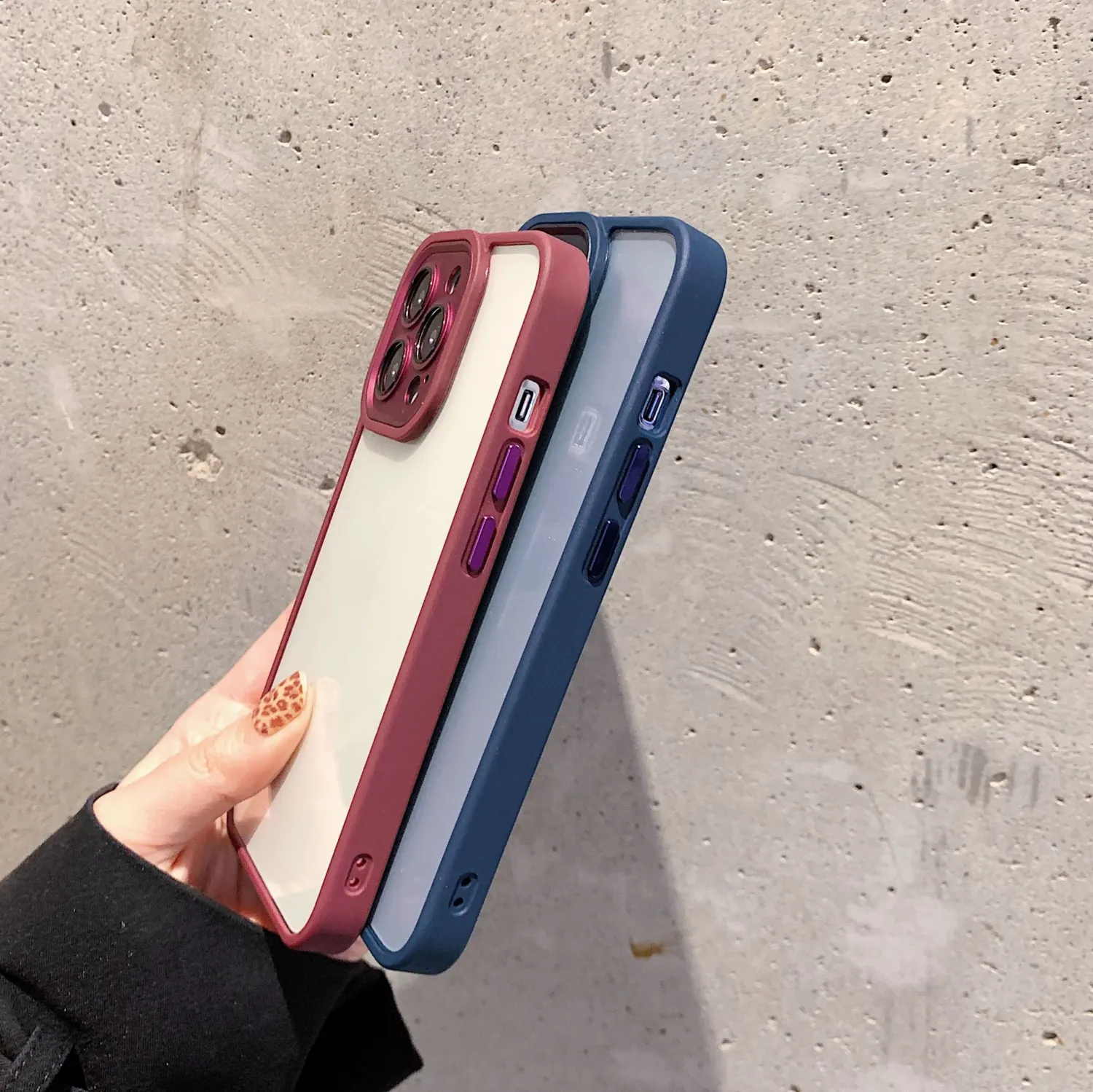 Simple Golden Shield Sandblasting Electroplating Mobile Phone Case