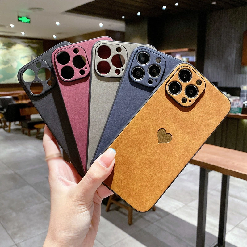 Solid Color Yangbuck Leather Phone Case