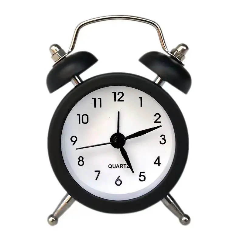 Metal Bedside Little Alarm Clock Mini Digital Pointer Student