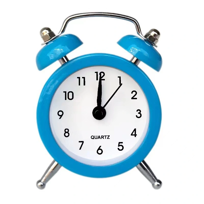 Metal Bedside Little Alarm Clock Mini Digital Pointer Student