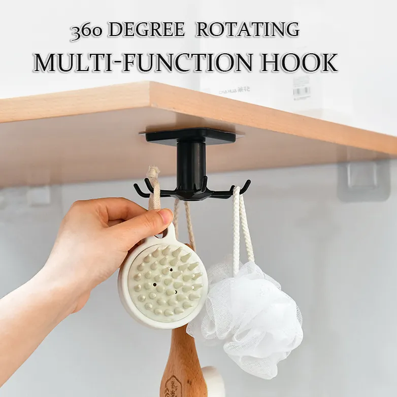 6-Jaw Position, 360-Degree Rotating Hook To Paste And Organize Hook