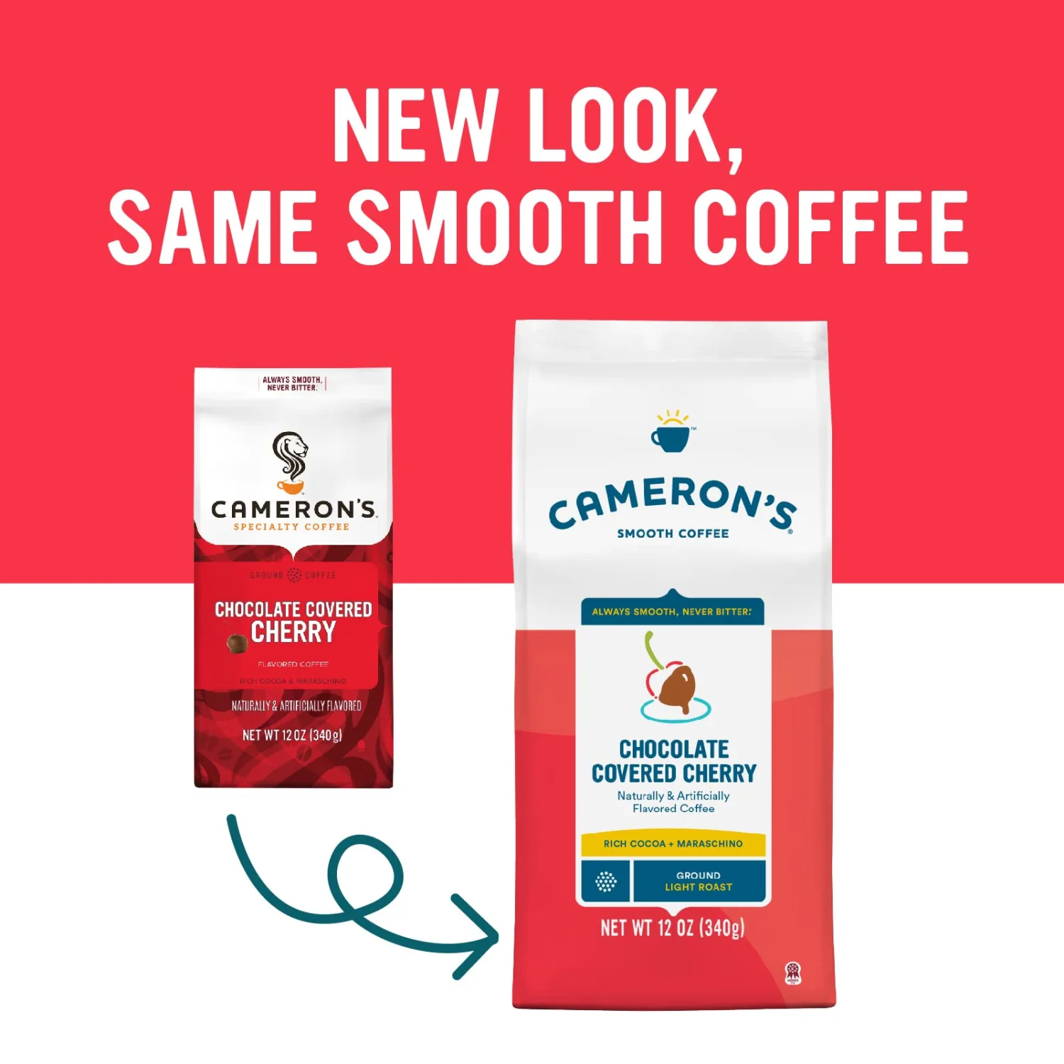 Cameron's Coffee Roasted Ground Coffee Bag, Flavored, Chocolate Covered Cherry, 12 Ounce
