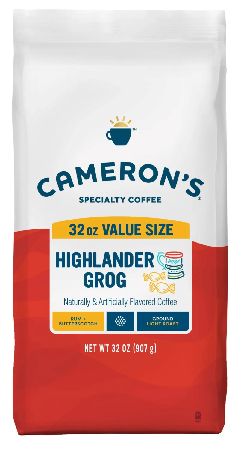 Cameron's Coffee Roasted Ground Coffee Bag, Highlander Grog, 32 Ounce