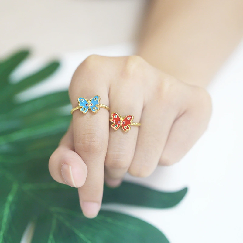 Oil Butterfly Ring Fashion Ins Style  Index Finger Ring