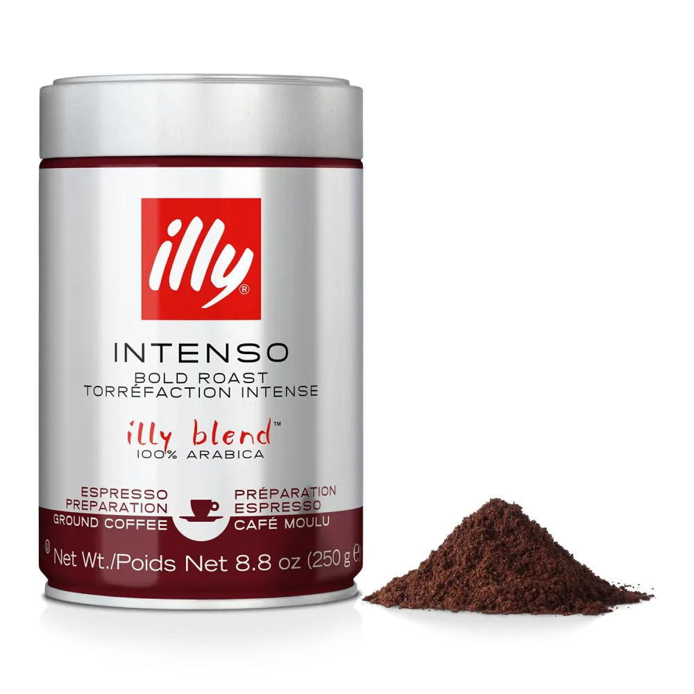 illy Dark Roast Coffee, Fine Grind, 8.8-Ounce Can