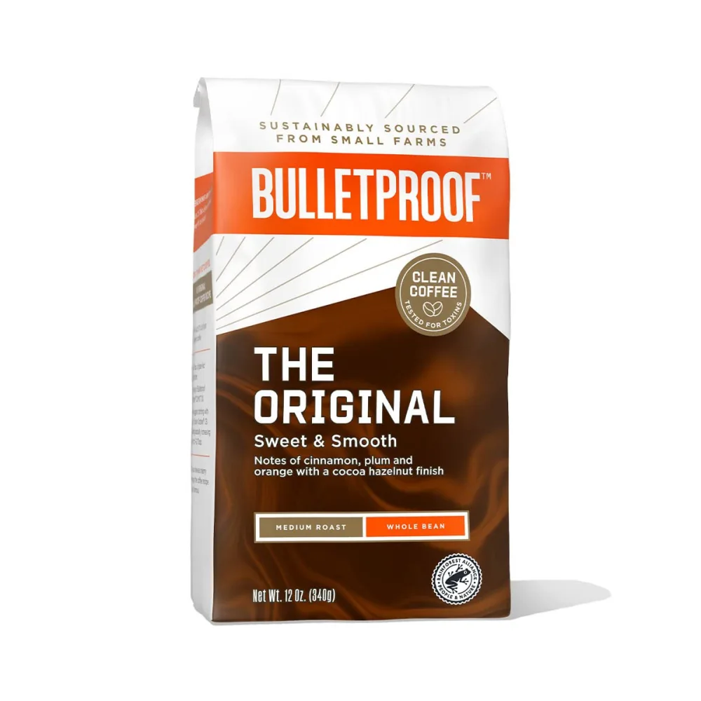 Bulletproof Original Medium Roast Whole Bean Coffee, 12 Ounces, 100% Arabica Coffee Sourced from Central and South America