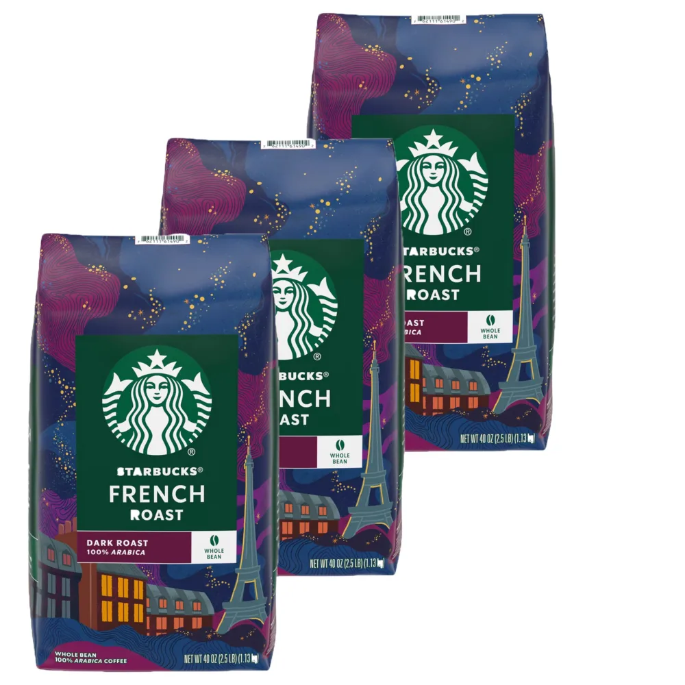 Starbucks Roasted Coffee Bean (French) - Pack of 3 (40 Oz. X 3)