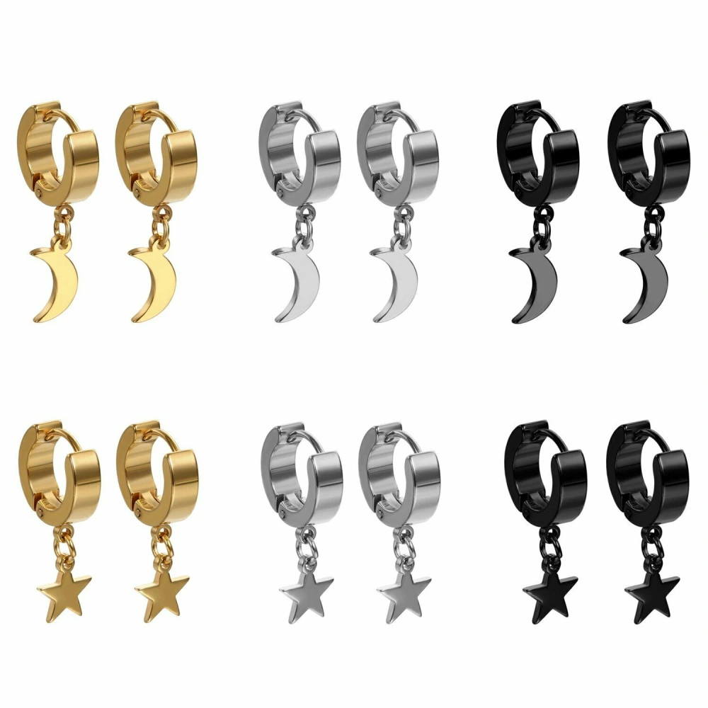 Men's Pierced Fake Ear Studs Female Titanium Steel