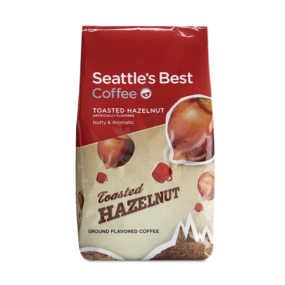 Seattle's Best Coffee Toasted Hazelnut Flavored Medium Roast Ground Coffee | 12 Ounce Bags (Pack of 6)