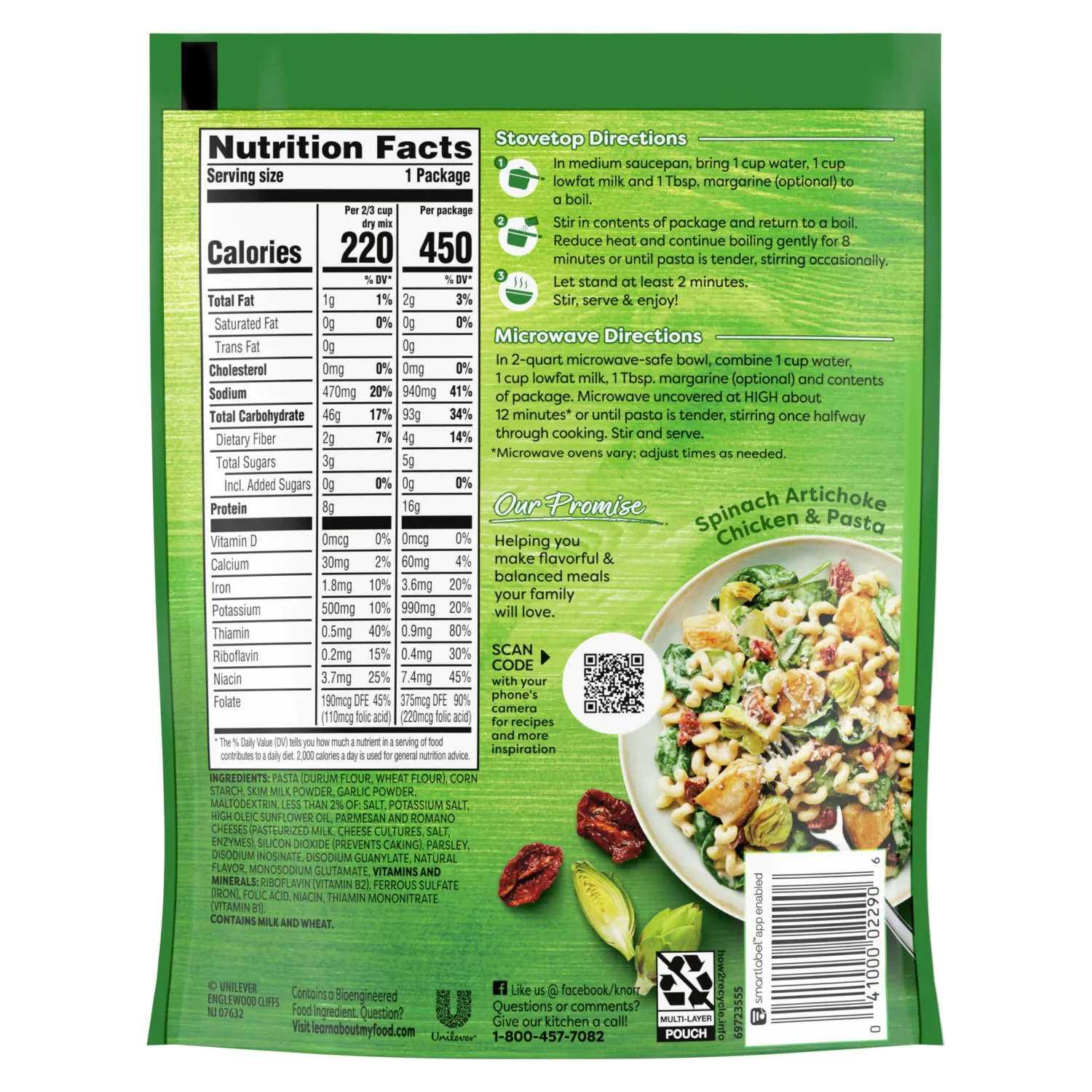 Knorr Pasta Sides Creamy Garlic For Delicious Quick Pasta Side Dishes No Artificial Flavors, No Preservatives 4.4 oz