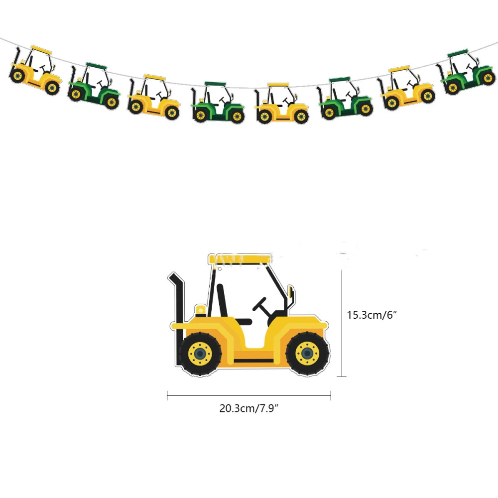 Tractor Theme Birthday Party Decoration Letters Hanging Flag Layout Supplies