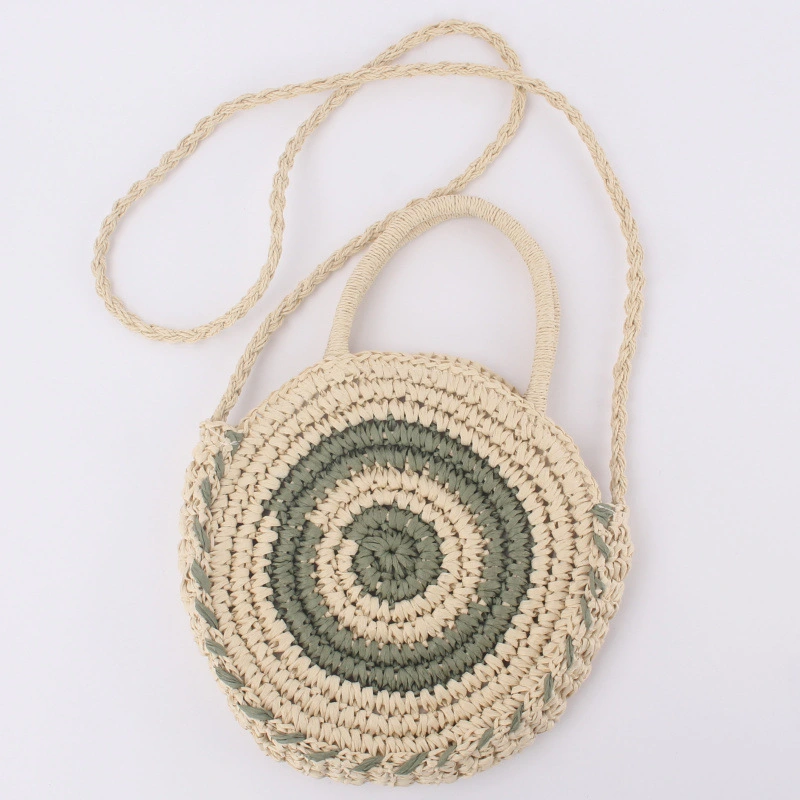 Beach Braided Bag Round Tote Shoulder