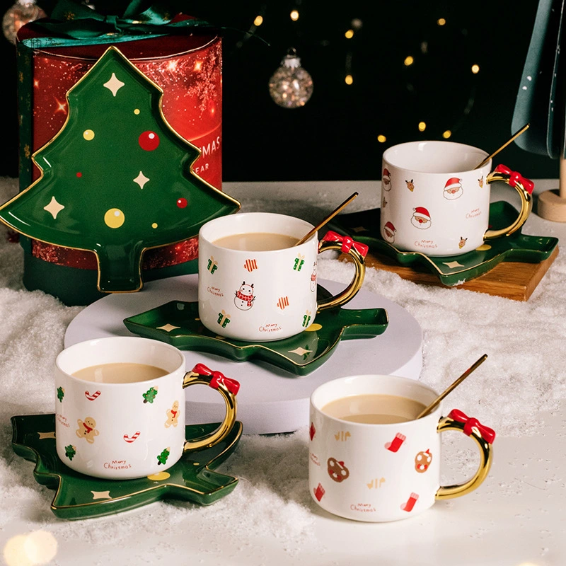 Christmas Coffee Cup And Saucer With High Value