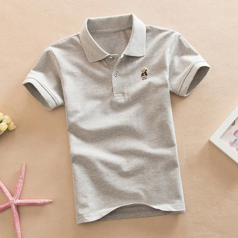 Short-sleeved T-shirt Pure Cotton Children's Clothing 1-15 Years Old Summer Wear Children's Polo Shirt