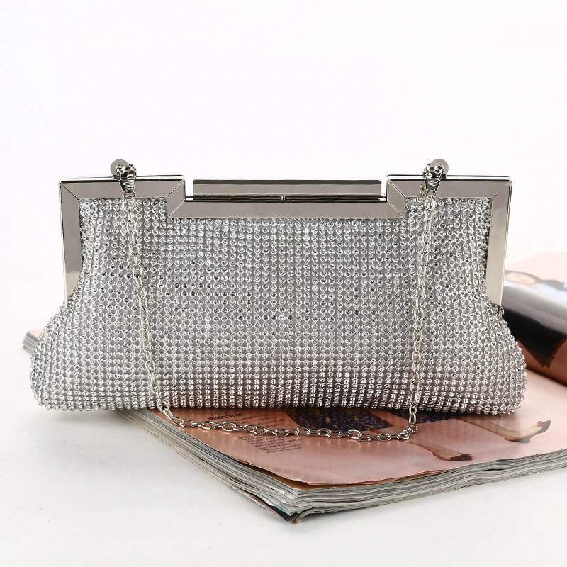 Pure Handmade Rhinestone Evening Bag With Diamonds