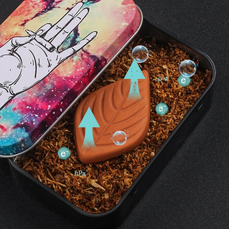 Leaf-shaped Clay Humidifying Sheet Tea And  Cigar Moisturizing