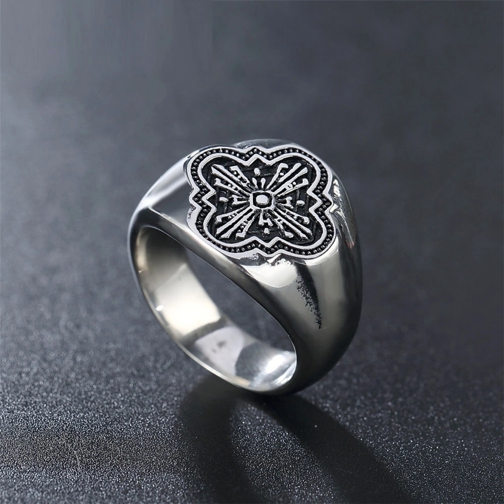 Punk Personality Vintage Cross Men's Titanium Steel Ring