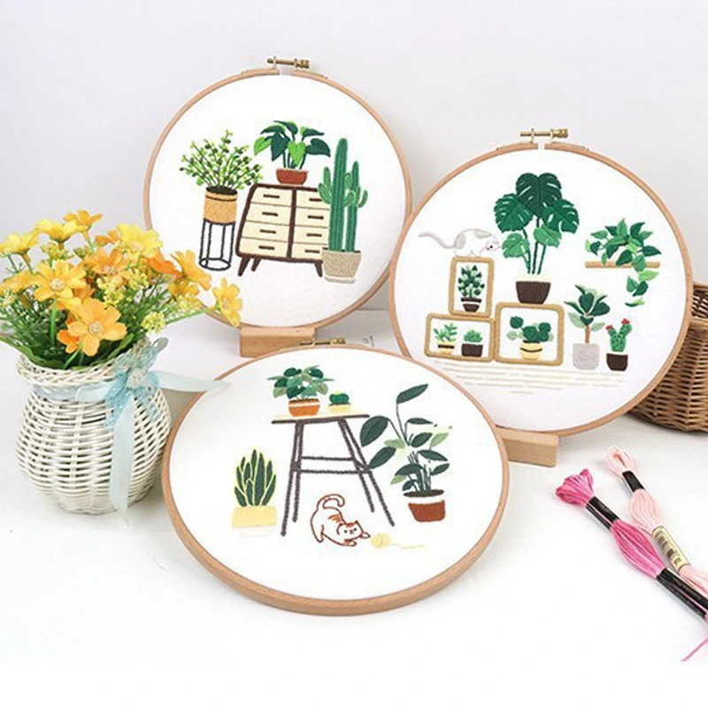 Plant Embroidery Hanging Painting Handmade DIY Material Package