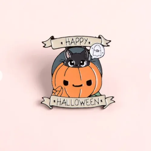 Halloween Series Pumpkin Head Enamel Dripping Oil Brooch