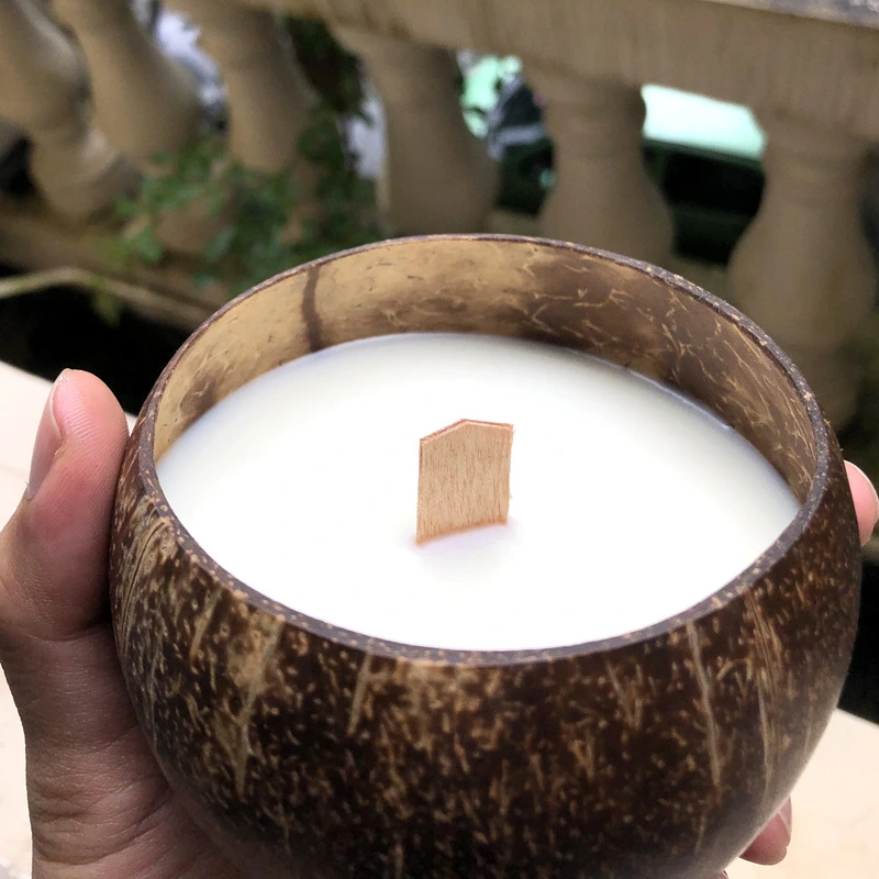 European Aromatherapy Coconut Shell Candle Cup Handmade