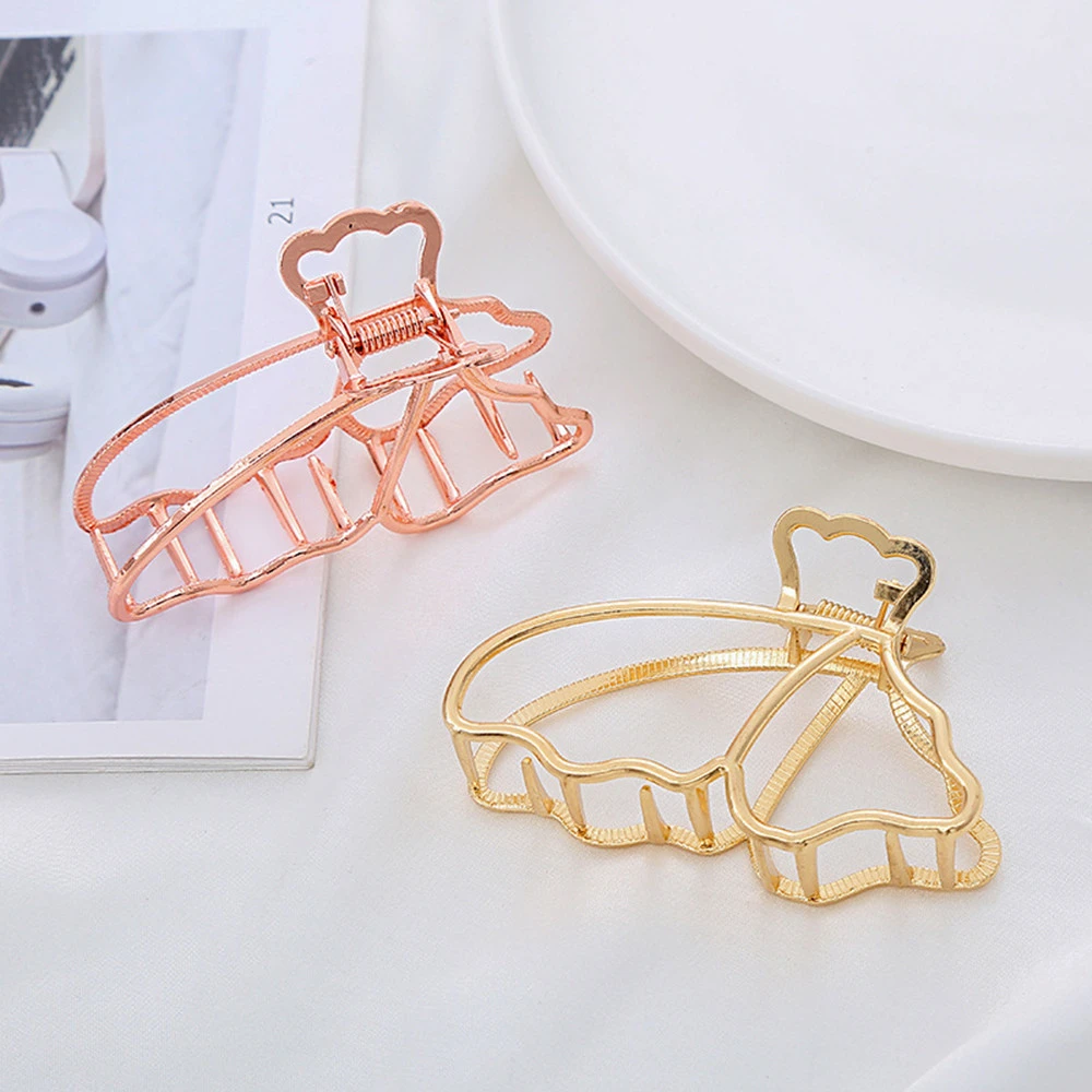 Elegant Tiara Butterfly Grab Clip Hollow Ponytail