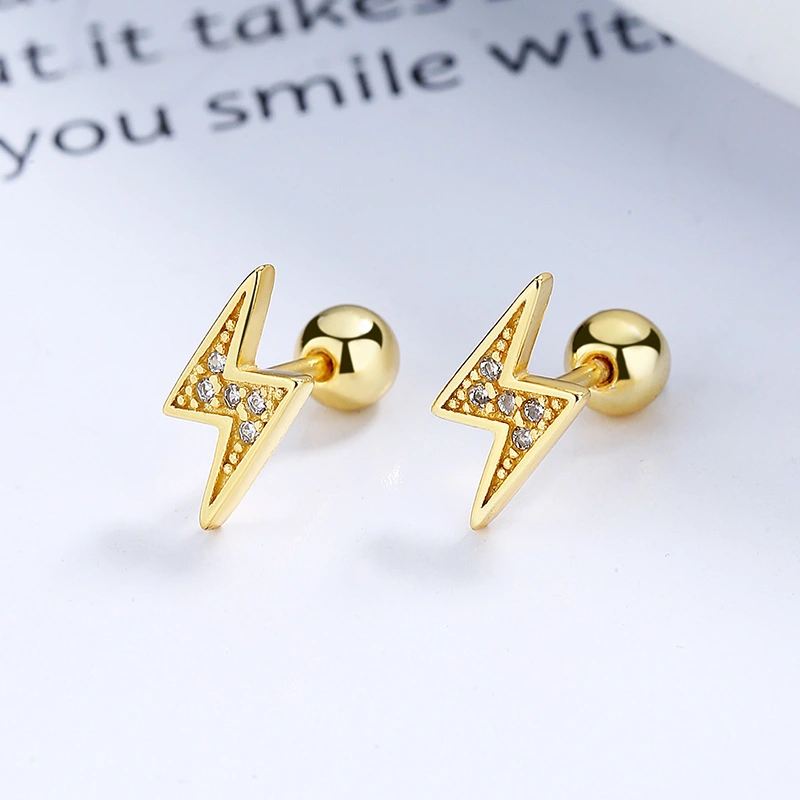 Women's Fashion Lightning Bolt Stud Earrings