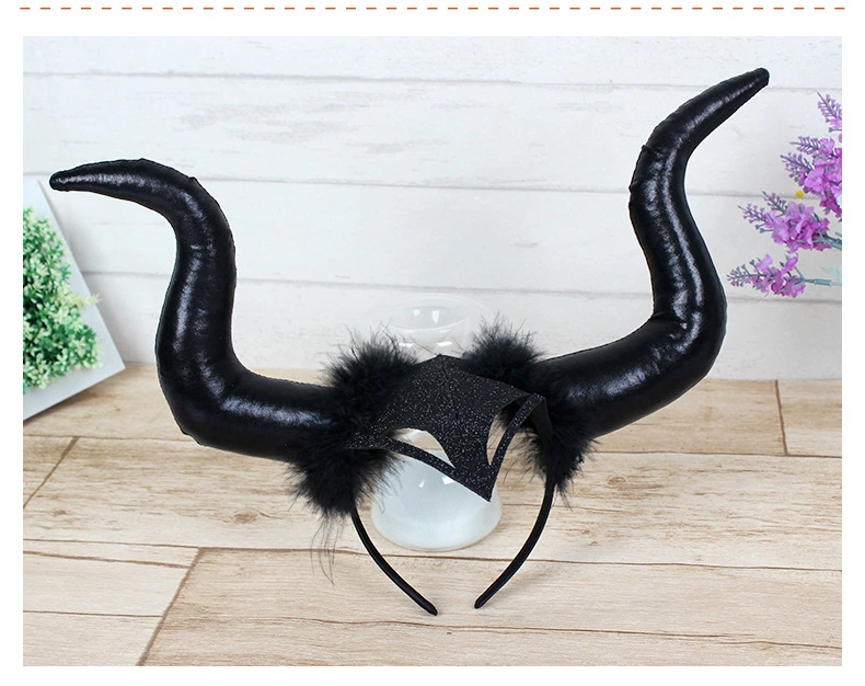 Halloween Ghost Festival Decoration Headdress Dance Party Props Large Horn Headdress