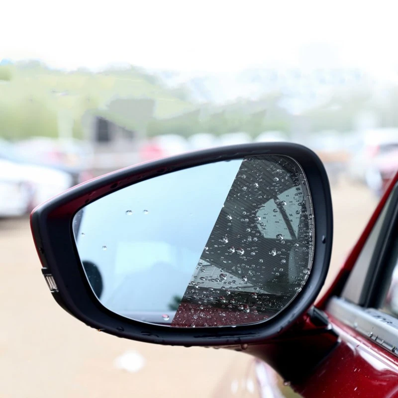 Rearview mirror rain film