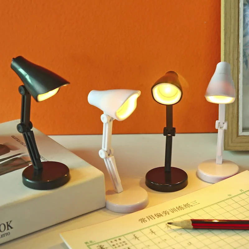 Creative Mini Led Small Table Lamp Student Folding Warm Light Eye Protection Small Night Lamp Iron-absorbing Portable Small Desk Lamp With Clip