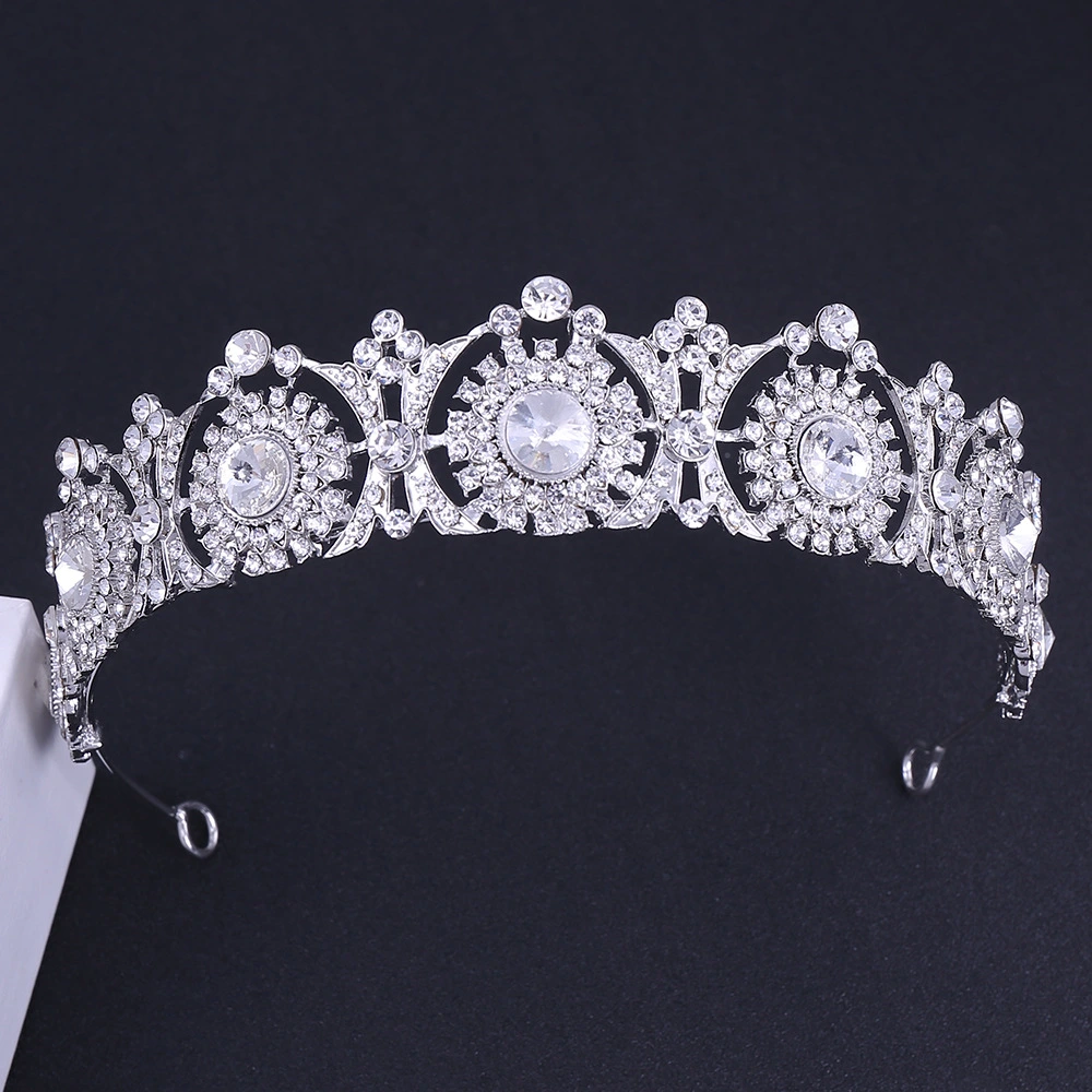 Simple Bridal Headband Crown Zircon Water Drop Drill