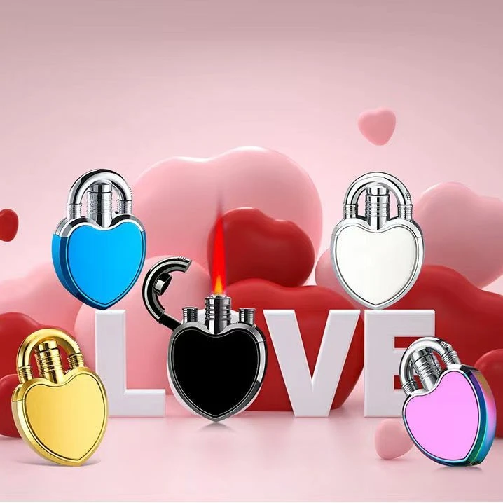 Creative Love Lighter Windproof Red Flame Gift Personality