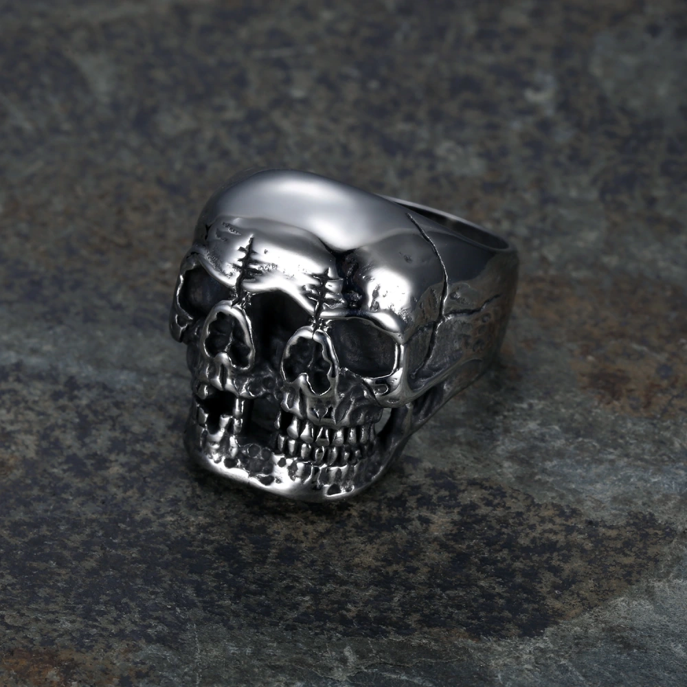 Halloween Ghost Head Titanium Steel Men's Ring