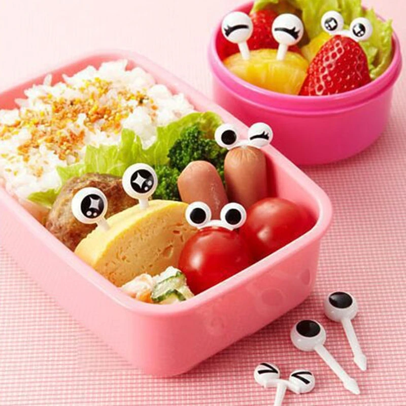 Home Fashion Cute Eye Shape Bento Sign Fruit Fork