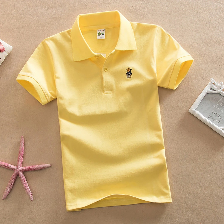 Short-sleeved T-shirt Middle And Big Children's Summer Polo Shirt Performance School Uniform