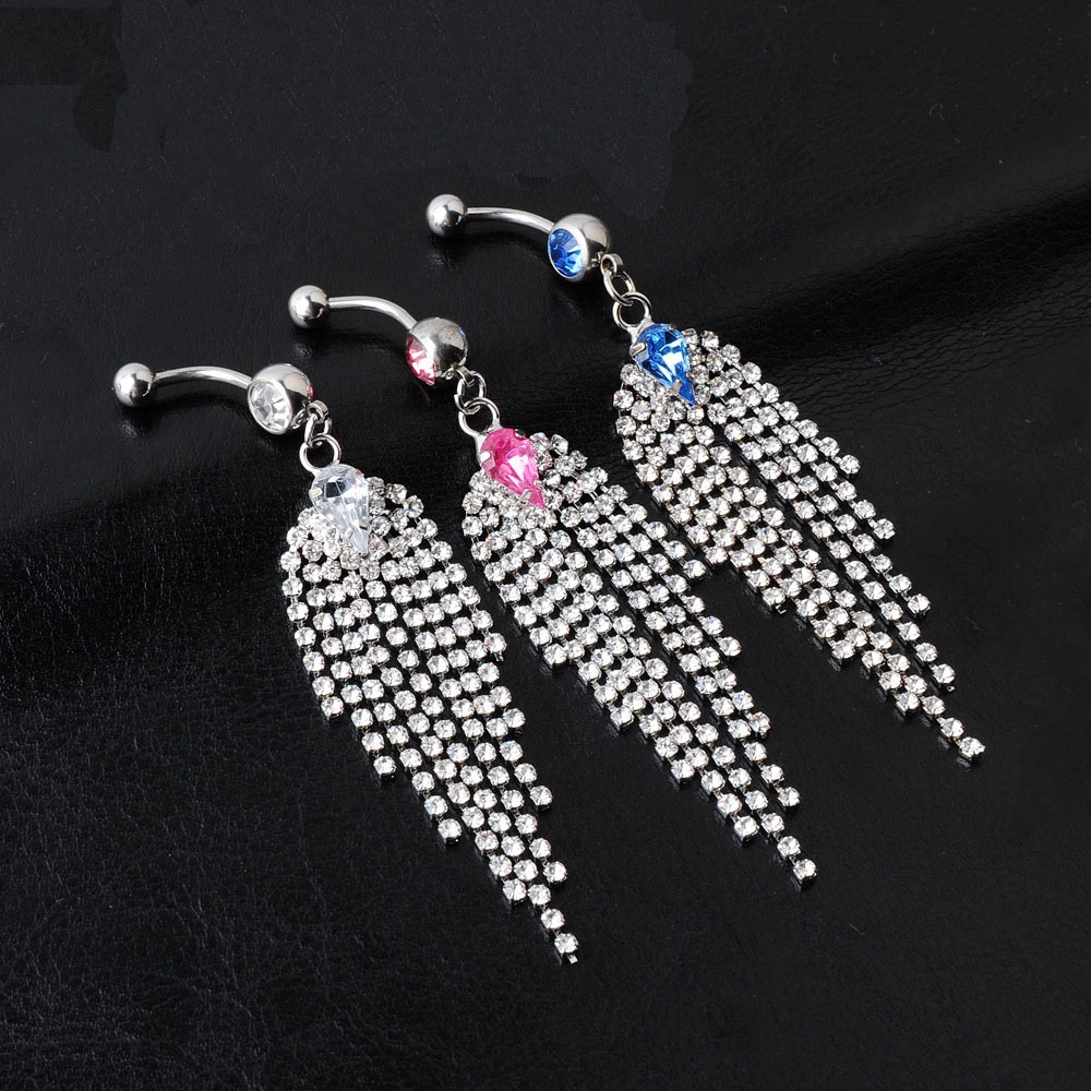 European And American Popular Piercing Jewelry Tassel Water Drop Belly Ring