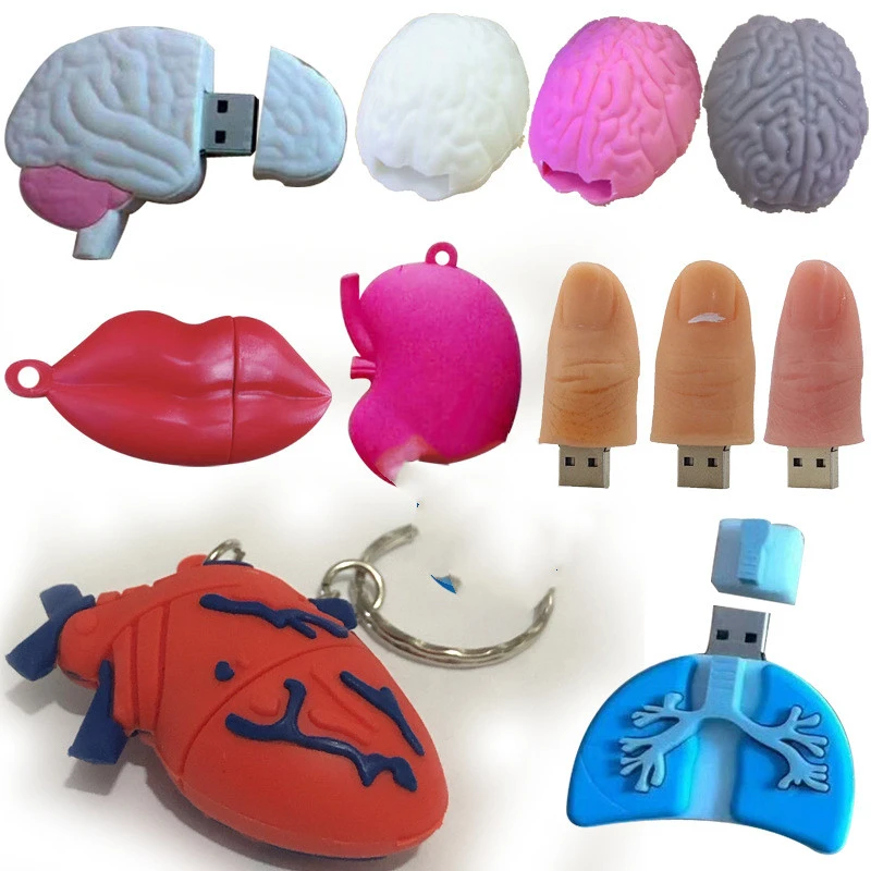 Human Organ USB Disk 64G Powerful Brain And Lip Seal Mouth Blood Vessel Kidney Lung Brain Marrow Red Heart