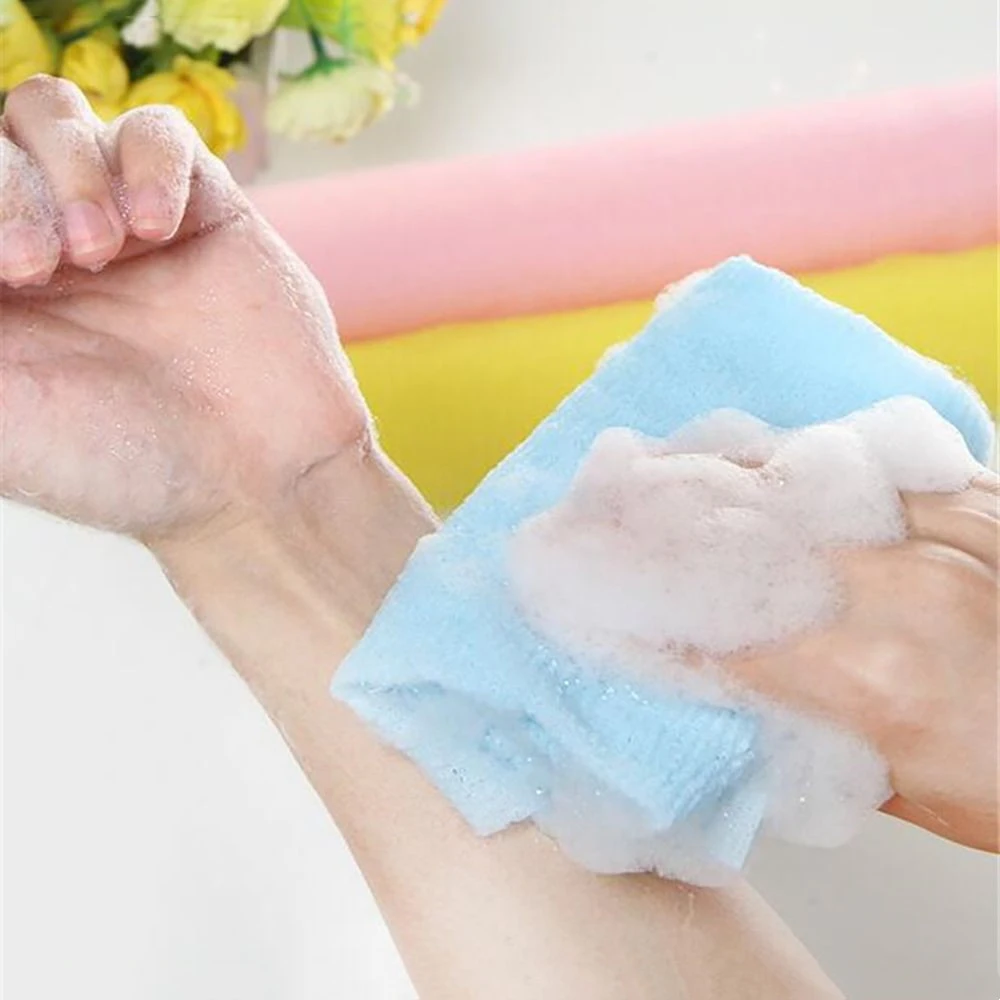 Long Back Rubbing Foam Bath Towel Without Rubbing