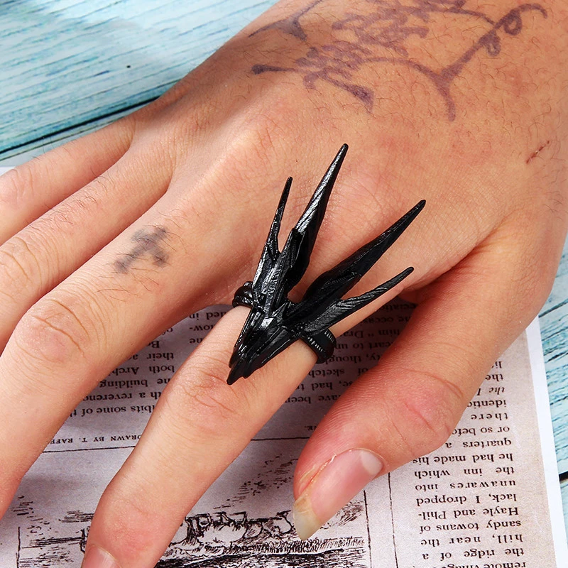 Trendy Cool And Domineering Dark Mecha Dragon Head Ring Male