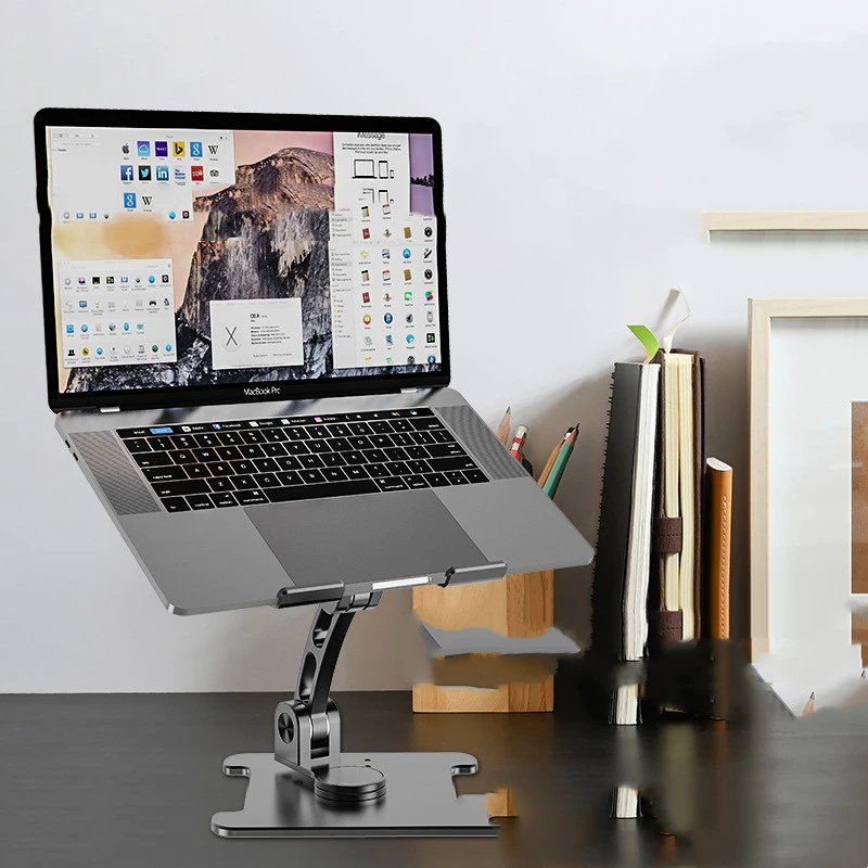 Folding Aluminum Alloy Desktop Swivel Laptop Stand