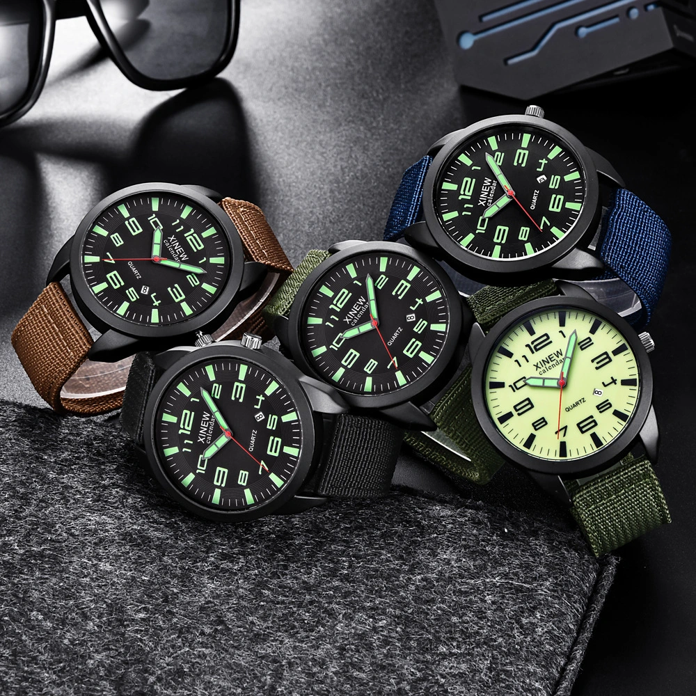 Men's Watch Nylon Strap Sports Watch Calendar Quartz Watch