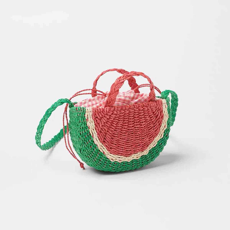 Embroidered Crossbody Straw Bag Woven Seaside Holiday Beach